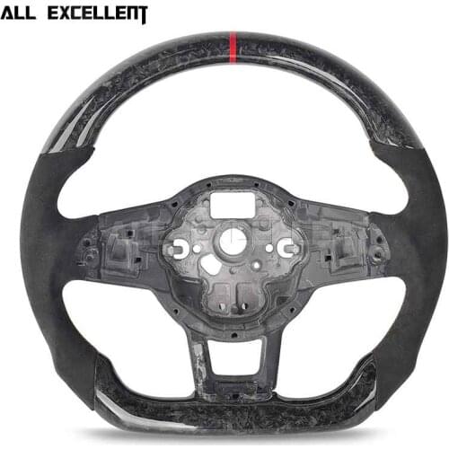 Customized Forged carbon fiber Alcantarar steering wheel For vw golf mk7/7.5 gti/r Automobile steering wheel assembly