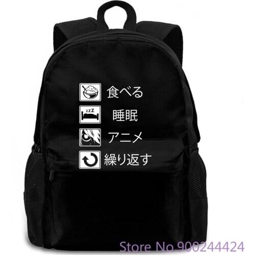 Eat Sleep Anime Repeat Anime Binge T Shits Printing Print women men backpack laptop travel school adult student