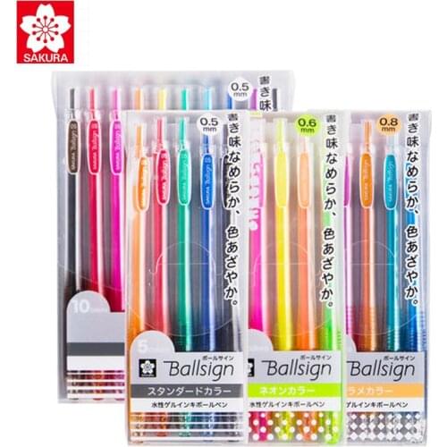 SAKURA Ballsign Painting Candy Color Pen Set Color Pen / Press Type Gel Pen 0.4/0.6/0.5MM