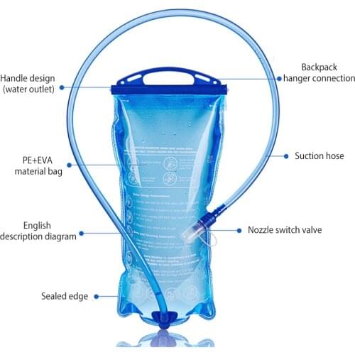 Cycling Hydration Bladder Leak-proof Portable Water Reservoir Pack Sports Water Bag 1.5L/2L/3L For Backpack Hiking Camping Cozy