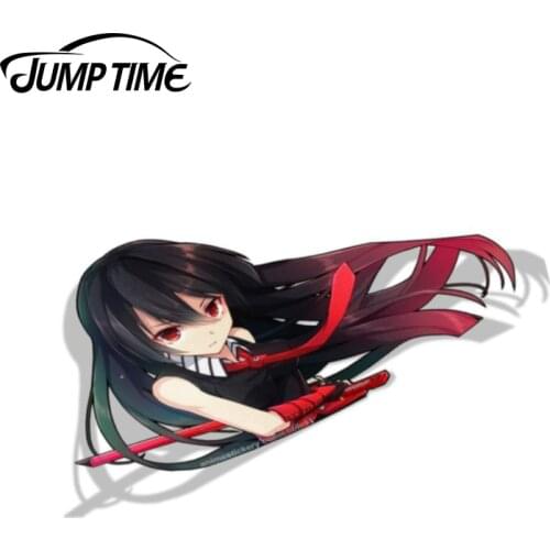 Jump Time 13cm x 7.7cm For Akame Ga Kill Anime Car Stickers Waterproof Vinyl Cartoon Decals Fashion Bumper Window Car Wrap