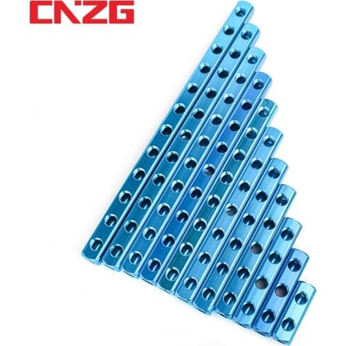 Air Manifold Distributor 1/4" PT Thread Port 2 3 4 5 6 7 8 9 Way Pneumatic Quick Plug In Connector Hose Aluminum Block Splitter