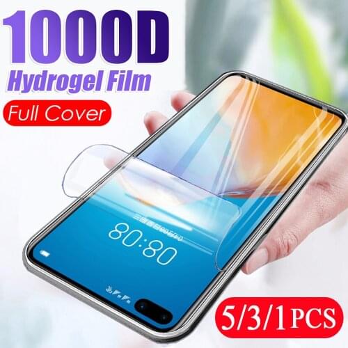 5/3/1Pcs soft full cover for huawei P20 P30 P40 lite E P40 pro plus phone screen protector hydrogel film protective Not Glass