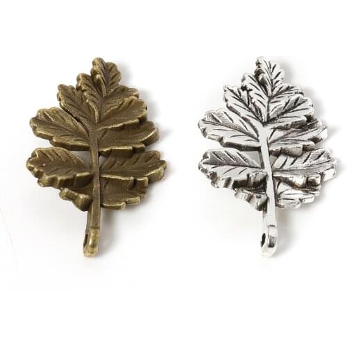 10Pcs/Lot 20x31mm Vintage Metal Leaf Charms Pendant Diy Necklace Bracelet Accessories For Jewelry Making DIY Handmade Jewelry