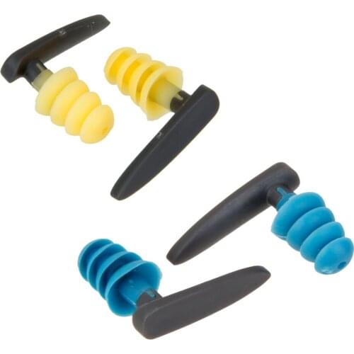 2 Pairs Unisex Adult Kids Soft Swimming Pool Ear Plug Water Protection Earplugs Swim Learning Aids with Case