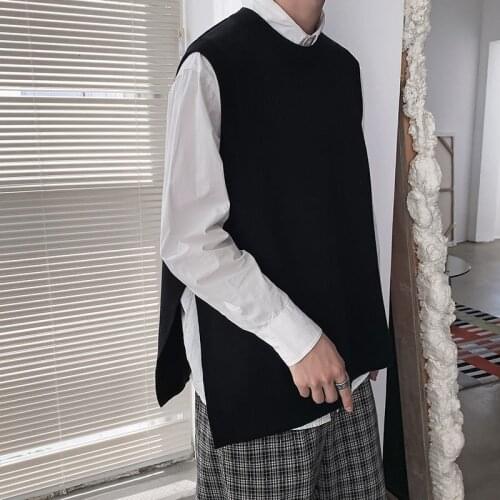 2020 Mens Fashion Knitted Sleeveless Pullover Sweater Vest Clothing Coats Sweaters Wool Fleece 3 Color Knitting Clothes M-3XL