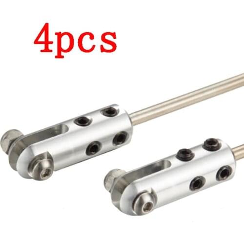 4pcs 2.5mm*300mm Pull Rod w Metal Chuck Can Clamp 3mm Diameter Servo Arm Model Ship Steering Assembly Accessories