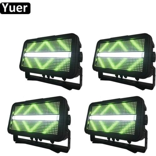 4Pcs/Lot 1400W LED Super Strobe Light RGB 3IN1 Music Lighting Effect Dj Party Shows Strobe Lights DMX Laser Projector Lights
