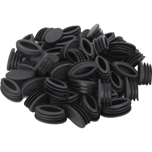 50 Furniture Feet Pads Foot Tube Plug Cups Plastic Oval Elliptical Tube End Caps Anti Slip Legs Covers Table Chair Leg Protector