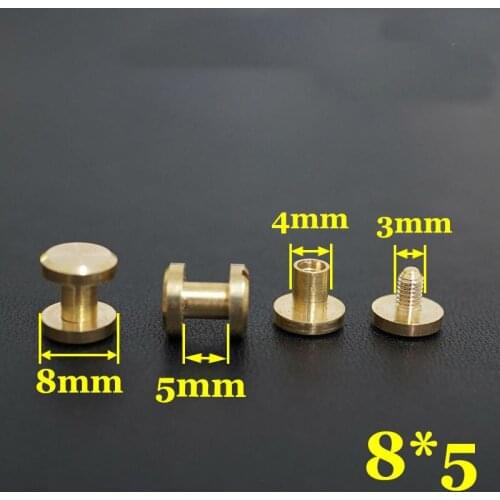 50pc Q1-8x5 Solid Brass belt screw Chicago Screw Leathercraft
