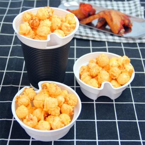 50pcs High Quality 500ML Clear Milk Tea Plastic Cup Creative Fried Chicken Snack Cup White Isolation Cup Holder Dessert Cups