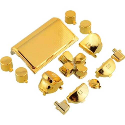 7 colors For Playstation 4 Fashion Gold Full Buttons Mod Kits Set Chrome for PS4 Controller Joystick Video Game Accessories