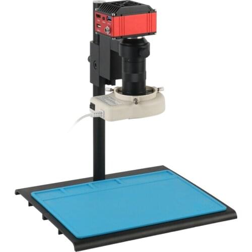 8.3MP FHD 4K Electronic Digital Industrial USB Video Microscope Camera 100X 180X C mount Lens 56 LED Ring Light For PCB Repair