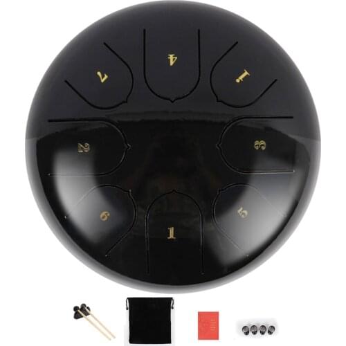 8 Tune Tongue Drum 6 Inch Steel Tongue Drum Percussion Instrument Yoga Meditation Accessories With Drumsticks Carrying Bag