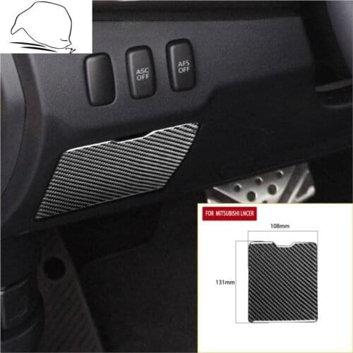 For Mitsubishi Lancer EVO X MR 2008-2015 Driver Side Storage Panel Carbon Fiber Sticker Glove Box Cover Interior Car Accessories