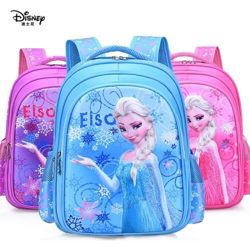 Disney princess cartoon children backpack girl bag gift Frozen Elsa package bag for school student waterproof storage bags