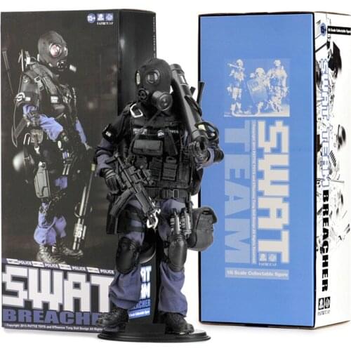 1/6 Scale Special Forces Figure 11.8" 30cm SWAT Action Figure Breacher Model with Door Hammer PVC Toys for Boys with Box