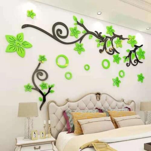 Art Flower Vine Wall Sticker For Home Decor 7 Colors Romantic Wallpaper Living Room Bedroom Background Murals DIY Poster Decals