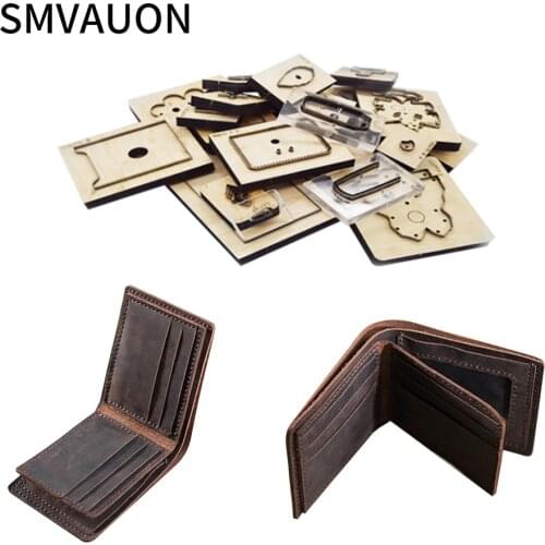 SMVAUON Classic Fashion Wooden Die Cutting Mold Diy Wallet Purse Simple Short Wallet Scrapbook Suitable For Die Cutting Machine