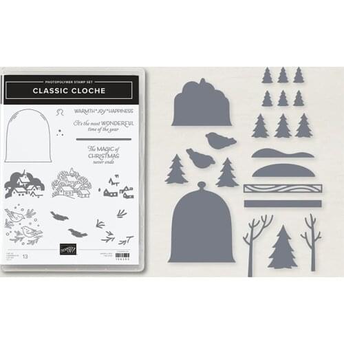 CLASSIC CLOCHE Stencil For Scrapbooking DIY Decoration Paper Card Embossing Handmade Craft Die Clear Stamp And Cutting Dies