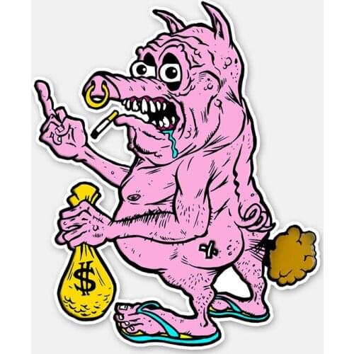 Creativity Funny DIRTY PIG DECAL Lovely Motorcycle Helmet Car Sticker Decal Sunscreen Waterproof PVC 10.1cm*12.2cm