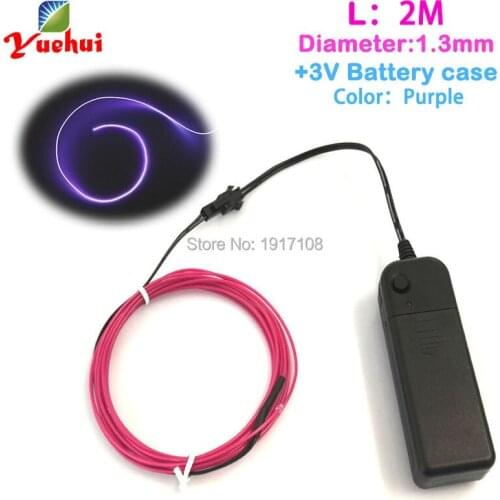 Hot sales 1.3mm 2Meters Wedding decorative water resistant EL wire Wedding Marriage Gift box LED neon rope tube