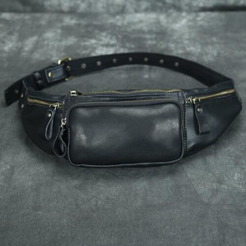 Genuine Leather Men Waist Bag New Casual Small Fanny Pack Male Waist Pack For Cell Phone Travel Chest Bag