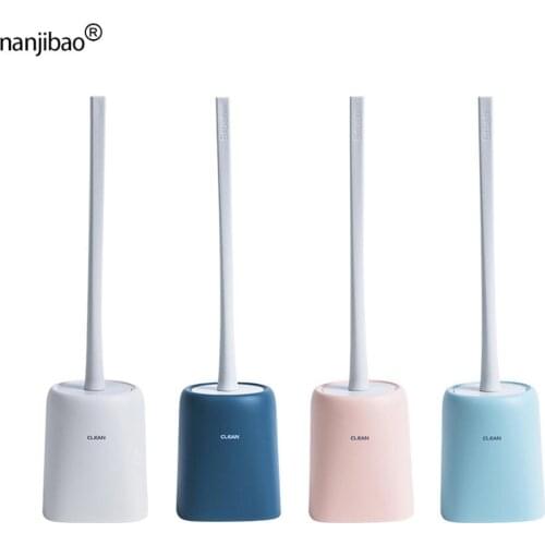 Nanjibao Silicone Toilet Brush Holder Sets Household Floor Standing Bathroom TPR Cleaning Accessories Creative WC Brush Stand