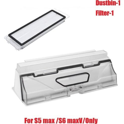 Roborock S5 MAX S6 MaxV PURE New Dust Box Vacuum Cleaner Robotic Parts Robot Dustbin Box with Filter Accessroies