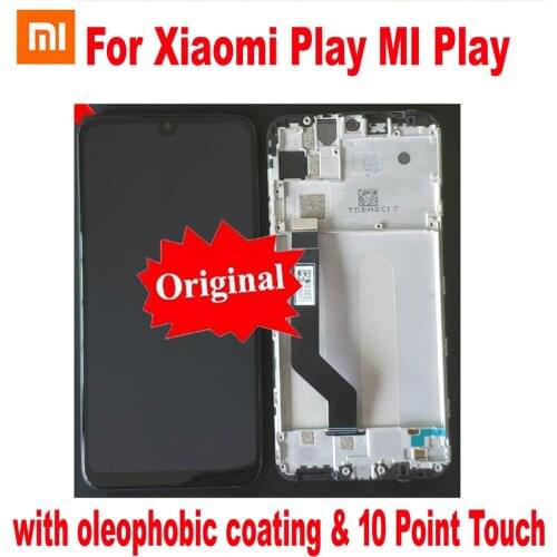 Original Best Glass Sensor For Xiaomi Mi Play Miplay LCD Display Touch Panel Screen Digitizer Assembly + Frame Mobile Pantalla