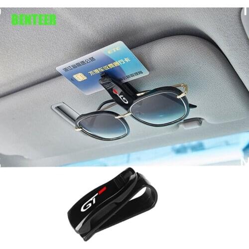 Plastic GT GTLINE Car Glasses Bracket Visor Card Holder Sticker For Peugeot 206 208 307 308 2008 3008 106 108 306 206 208