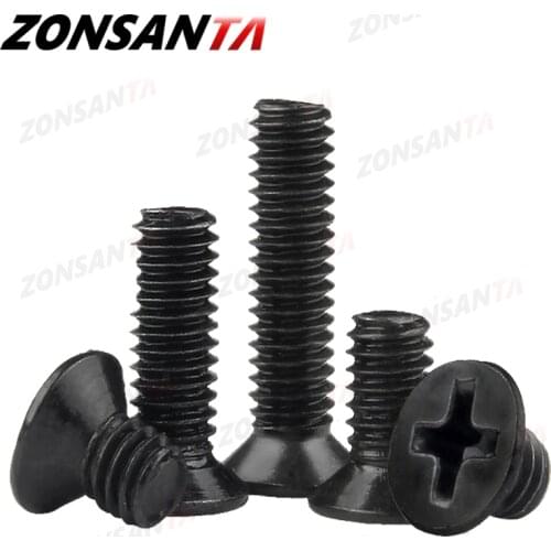 ZONSANTA Flat Screw M1.2 M1.4 M1.6 M2 M2.5 M3 M4 M5 M6 DIY Mini Micro Computer Small Cross Phillips Flat Bolt Notebook Screws
