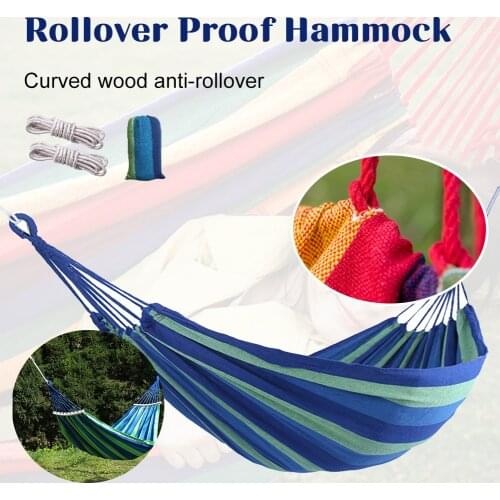 Outdoor Portable Hanging Hammock Single Double Camping Swing Chair Thick Canvas Bed Hammocks 350KG Load with Straps Carrying Bag