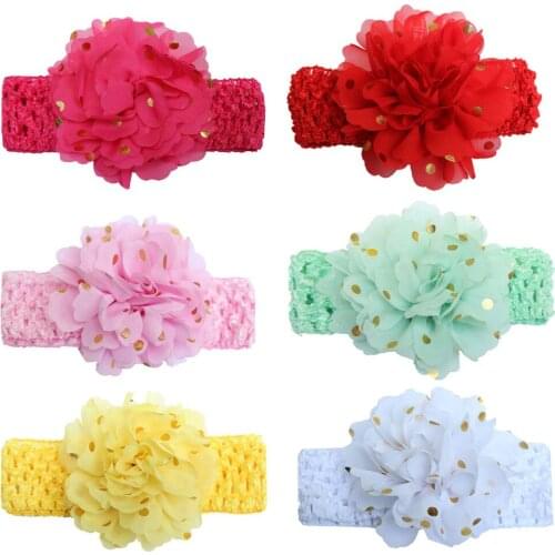 Newborn Baby Girls Boys Flower Headband Solid Color Knitted Elastic Hair Band Infant Headwear Photography Props Hair Accessories