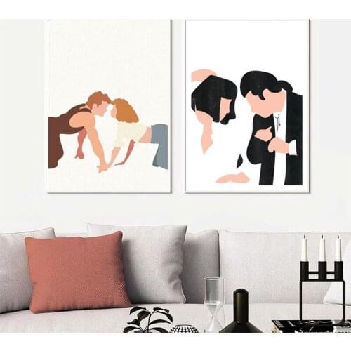 Nordic Abstract Dirty Dancing Canvas Painting Modern Pulp Fiction Dance Wall Art Posters & Prints Pictures for Living Room Decor