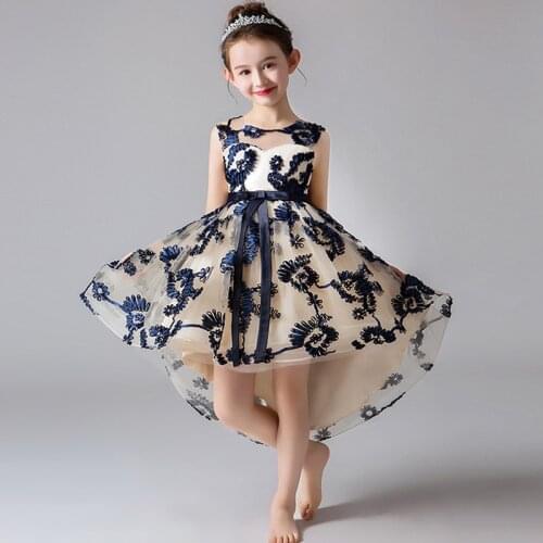 Flower Girl Birthday Party high end embroidery tuxedo girl ceremony formal communion ball first party Beaded Tuxedo vestidos