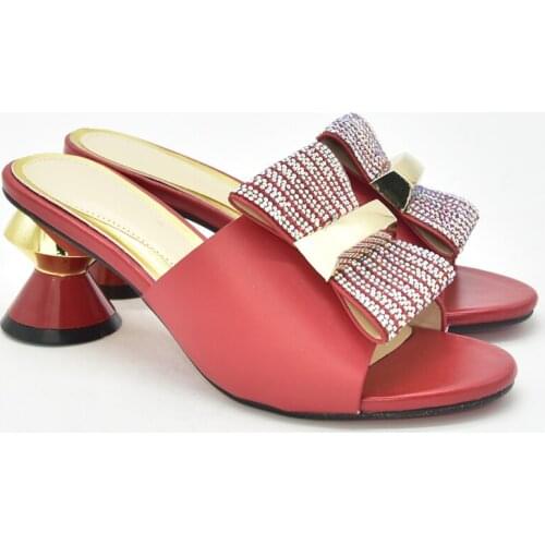 2021 Fashion Women Nigerian Women Shoes Decorated with Rhinestone Open Toe Pumps Ladies Shoes and Sandals High Heels Lday Pumps