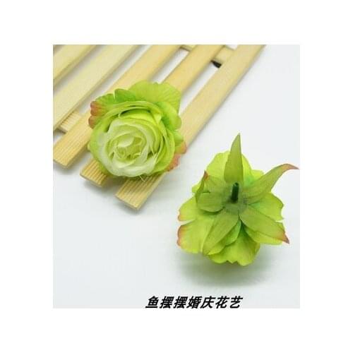 08 Home &wedding decoration artificial flowers DIY simulation flower rose head silk false flower wall arch wedding ball 6CM