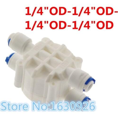 1/4" OD Tube Port Reverse Osmosis System Auto Shut Off 4 Way Valve For RO Connector