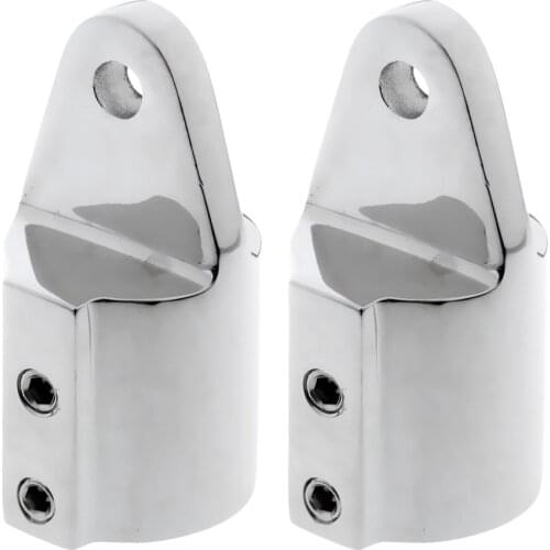 2x Stainless Steel Bimini Top Eye End Cap 1'' Pipe Marine Boat Yacht 2 Holes