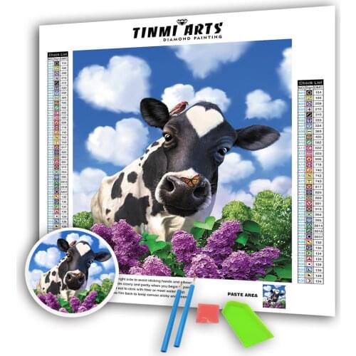 5D Cow Diamond Painting Full Round Embroidery Animals Pictures With Rhinestones Landscape Kit Home Decoration
