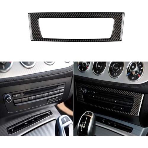 Real Carbon Fiber Radio CD Player Panel Cover Trim Fit For BMW Z4 2009-2015