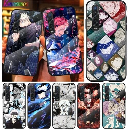 Jujutsu Satori Gojo For OPPO A9 2020 A52 Find X2 Lite Realme 7 7i C3 XT 6 5 Pro Tempered Glass Cover Phone Case