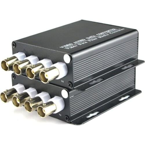 4 Channel Digital Video Optical Fiber Media Converters Transmitter Receiver For CCTV Cameras Security system