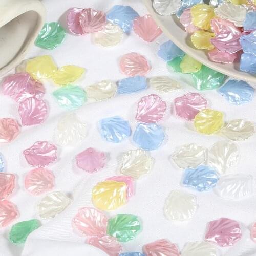 20pcs/lot Shell Petal Colorful Beads ABS imitation pearl shell DIY Handmade Crafts Hair Jewelry Bracelet Material Accessories