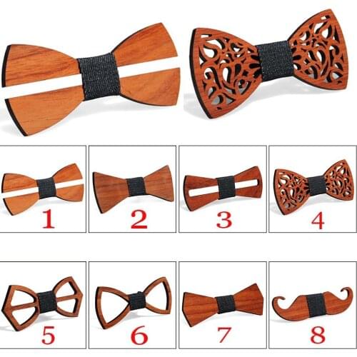 Wood Bow Tie Mens Wooden Bow Ties Gravatas Corbatas Business Butterfly Cravat Party Ties for Men Wood Ties Fashion Accessories