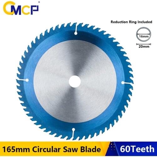 CMCP 165mm Cutting Tool Circular Saw Blade 60 Teeth TCT Saw Blade Nano Blue Coated Carbide Tipped Blades Wood Cutting Disc