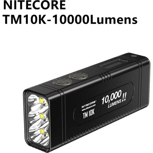 NITECORE TM10K Flashlight 10000Lumens Highlight Powerful Torch 2000 Candela Range 280M TYPE-C Rechargeable Outdoor Flashlight