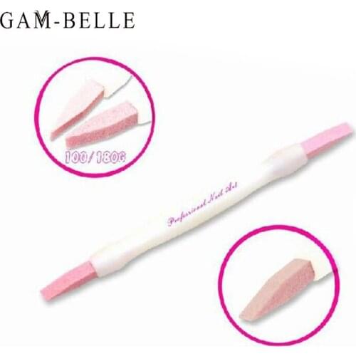GAM-BELLE 1 Pc Nail File Buffer Double Head Scrub Stone Manicure Stick Dead Skin Remover Tools Nail Sanding Manicure Care Tools