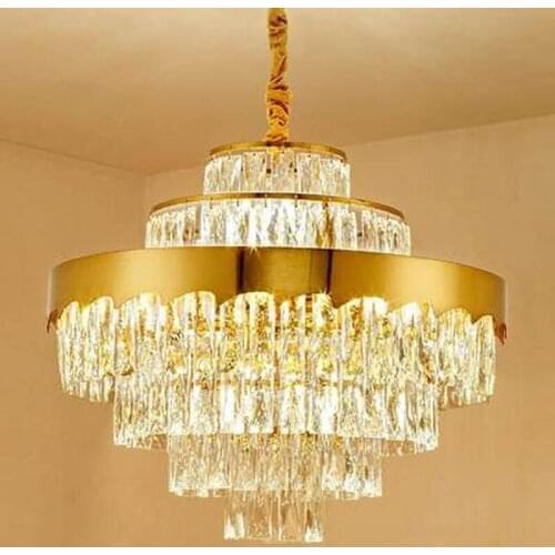 Luxury design crystal chandelier lighting gold kroonluchter AC110V 220v lustre moderne living room lamp